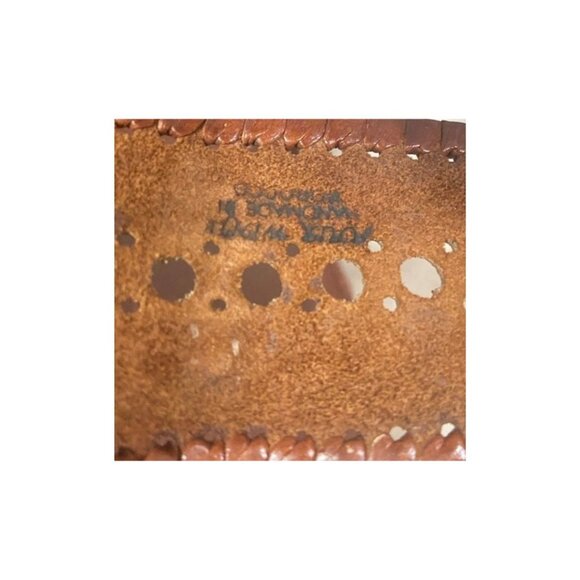 Western Leather Purse with Turquoise Stone, Vintage, Handmade, Four Wind West - Picture 9 of 12